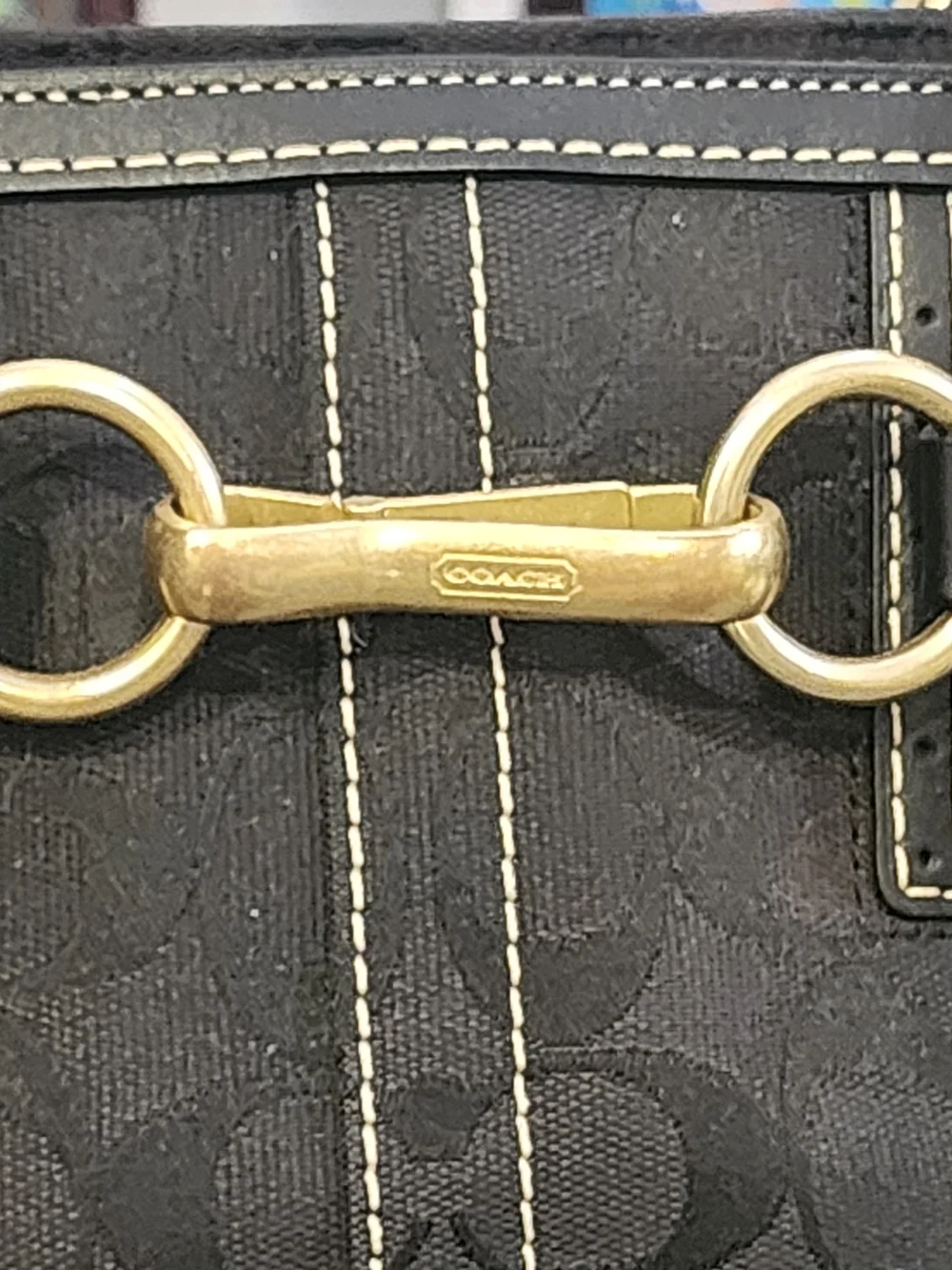 Coach Hampton Signature with Gold Horsebit Hardware & Accent Belt